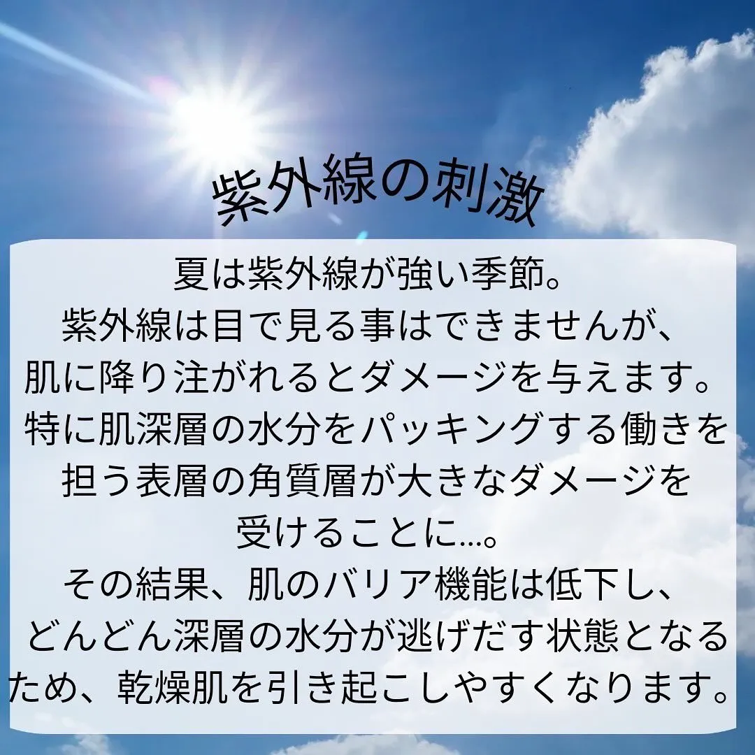 夏は大量の汗💦をかくので、保湿を忘れがちですが、夏のスキンケ...